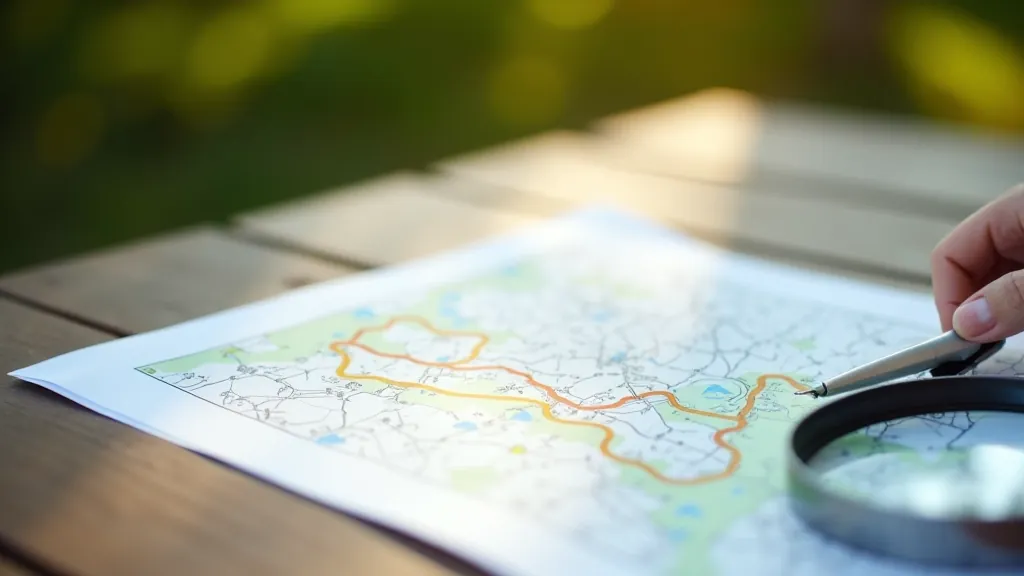Detailní mapa Greenway trasy s vyznačením vzdáleností a měst