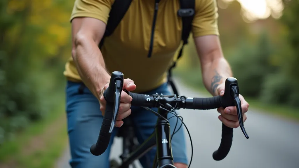 Zkušený cyklista kontroluje údržbu svého kola